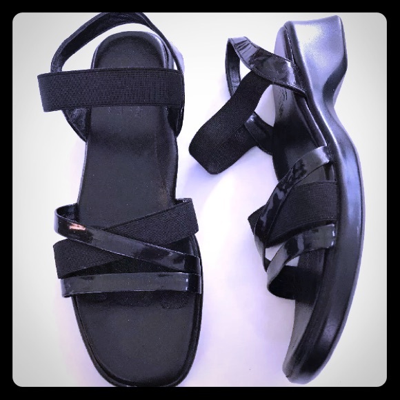 narrow black sandals